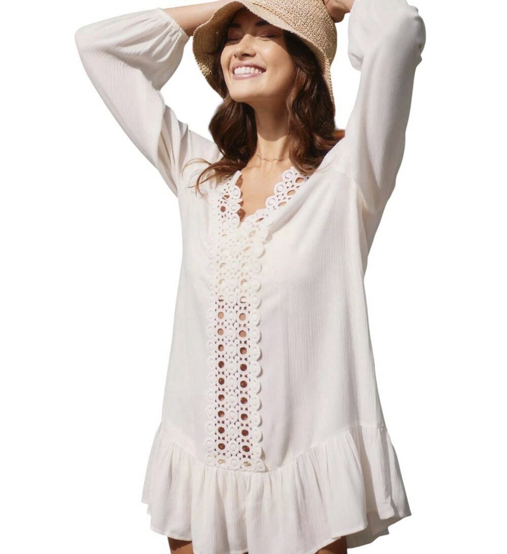 Eberjey Summer of Love Elba Cloud Cover-Up Dress NWT Resort Beach White - M